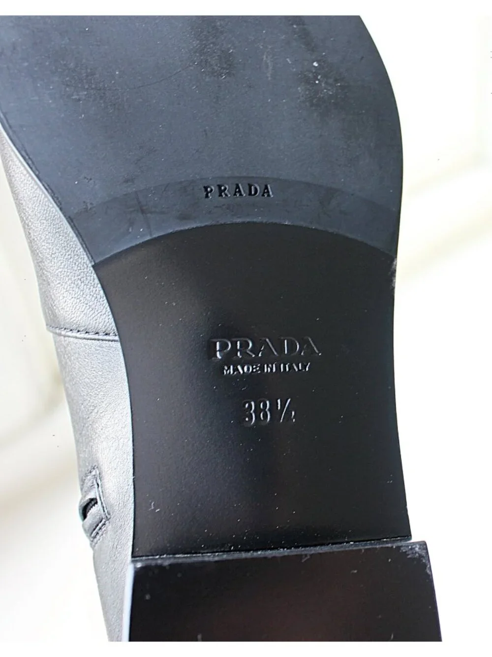 NEW Prada Tall Shaft Knee High Riding Boots - Leather - Black - sz 38.5 - $1990